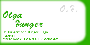 olga hunger business card